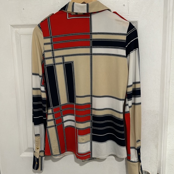 Vintage BCBG White Red and Navy For Women Shirt Size Small - Picture 4 of 4